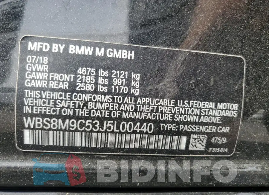 WBS8M9C53J5L00440 Photo# 13