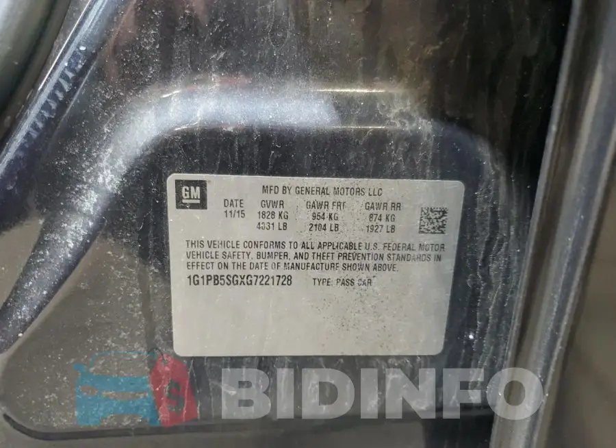 1G1PB5SGXG7221728 Photo# 12