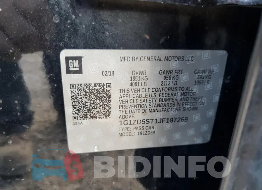 1G1ZD5ST1JF187269 Photo# 12