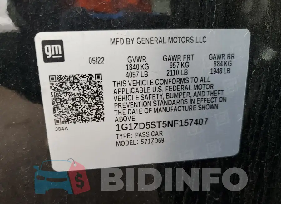 1G1ZD5ST5NF157407 Photo# 12