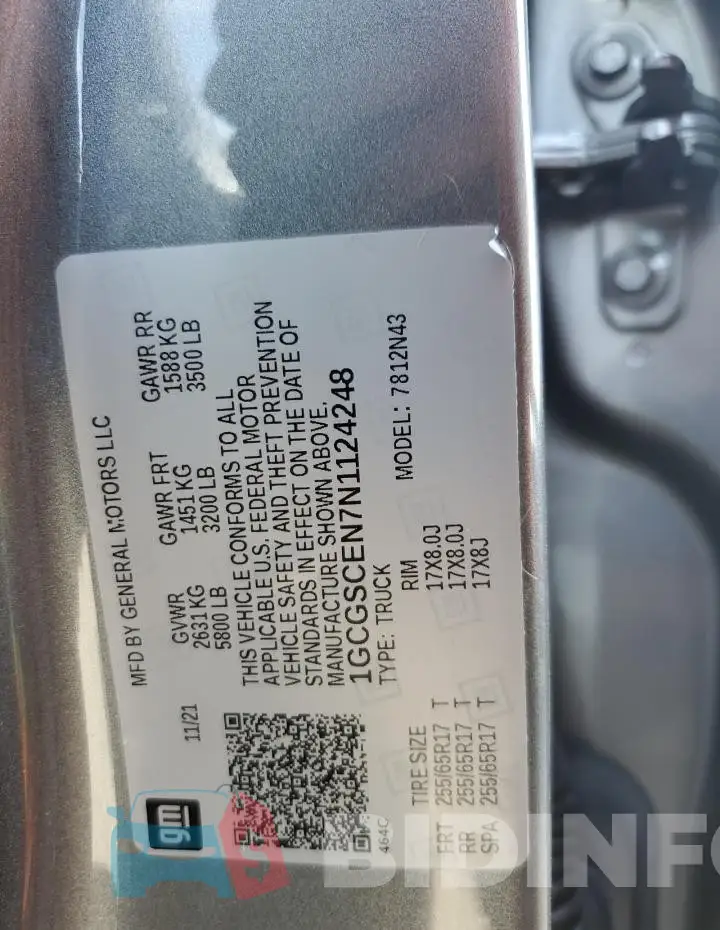 1GCGSCEN7N1124248 Photo# 12
