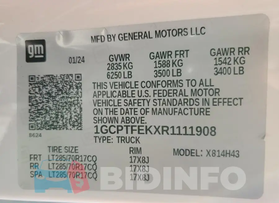 1GCPTFEKXR1111908 Photo# 12