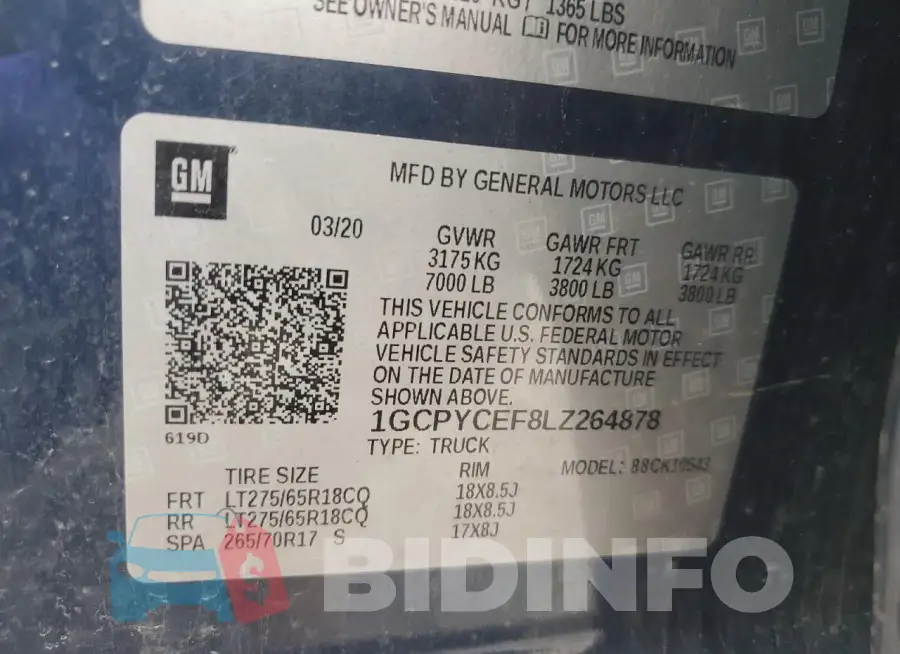 1GCPYCEF8LZ264878 Photo# 12