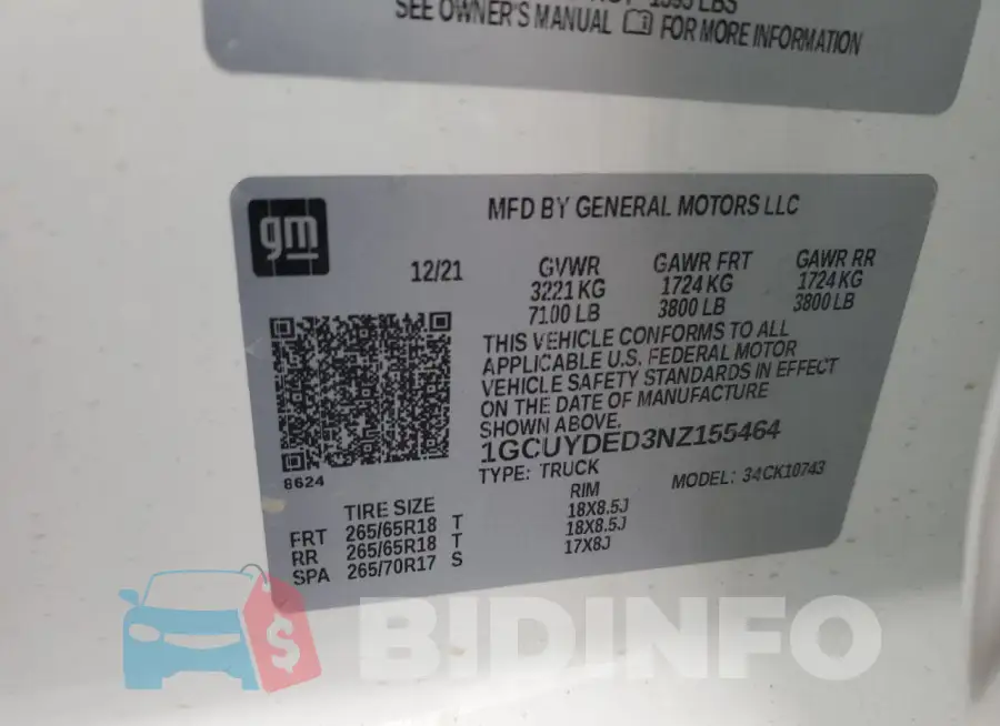1GCUYDED3NZ155464 Photo# 12