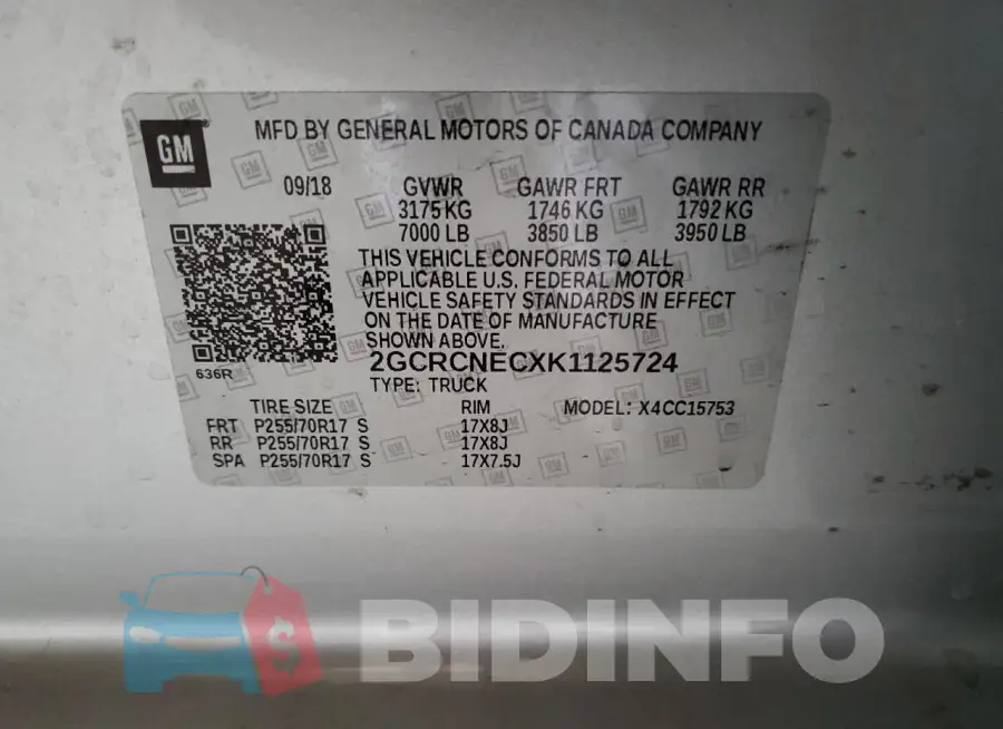 2GCRCNECXK1125724 Photo# 12