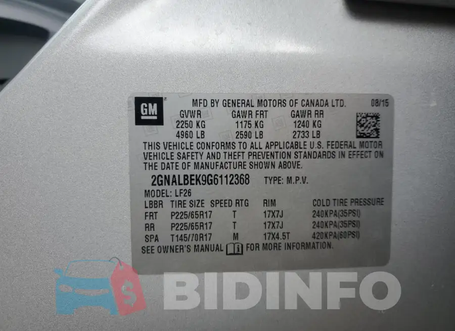 2GNALBEK9G6112368 Photo# 13