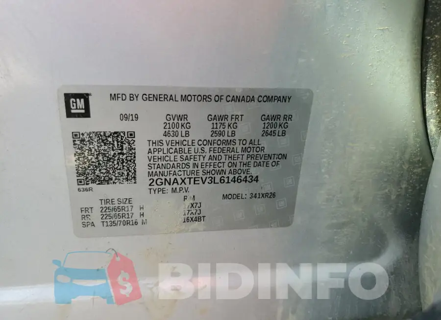 2GNAXTEV3L6146434 Photo# 14