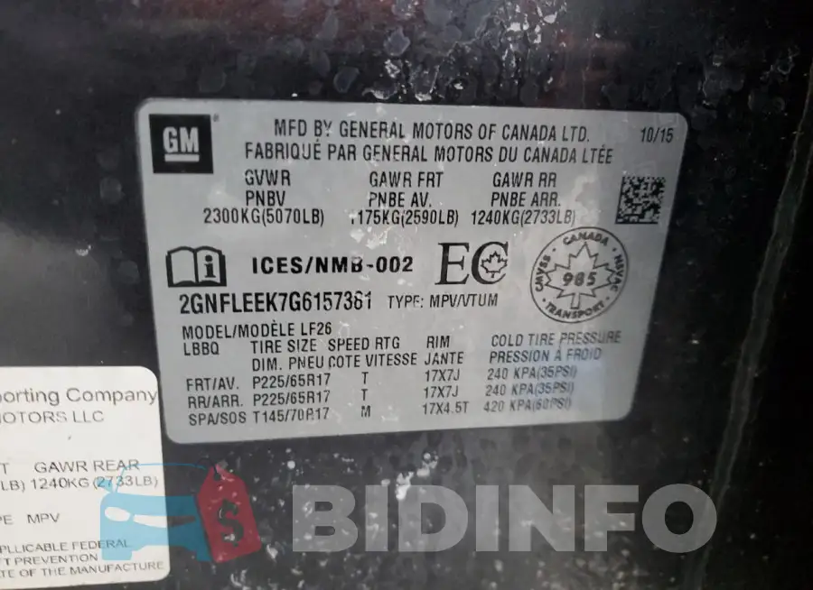 2GNFLEEK7G6157381 Photo# 13