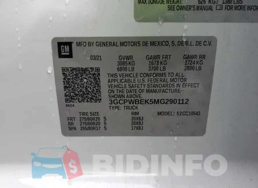 3GCPWBEK5MG290112 Photo# 12