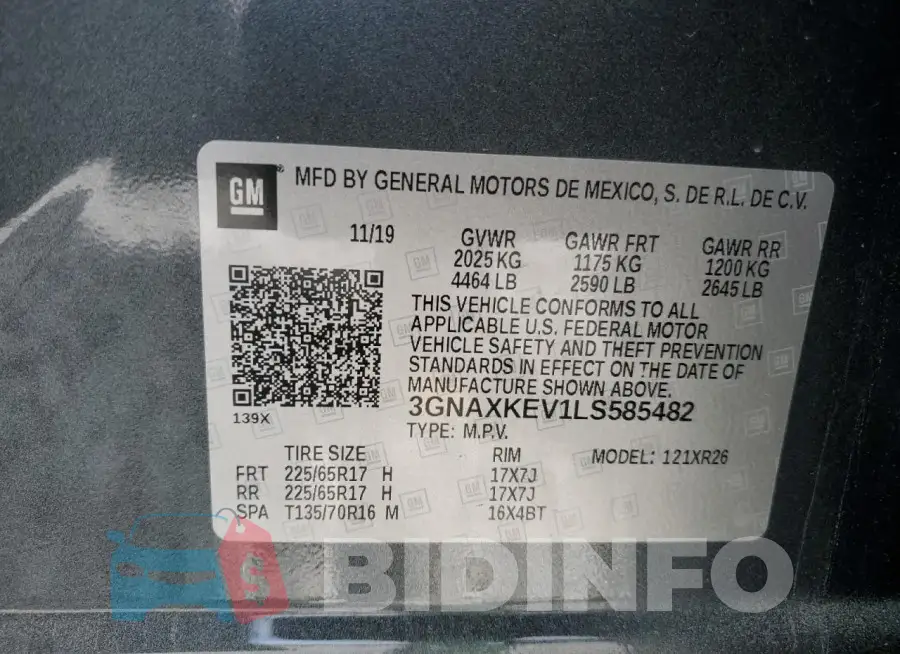 3GNAXKEV1LS585482 Photo# 12