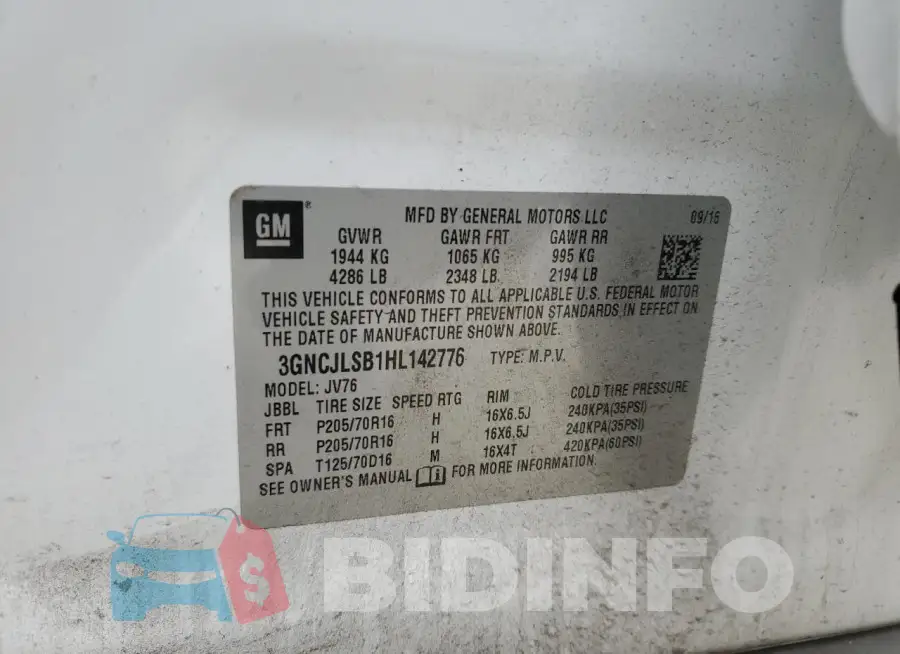 3GNCJLSB1HL142776 Photo# 14