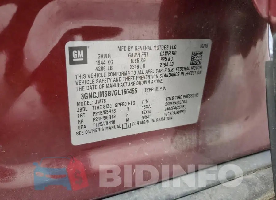 3GNCJMSB7GL166486 Photo# 13