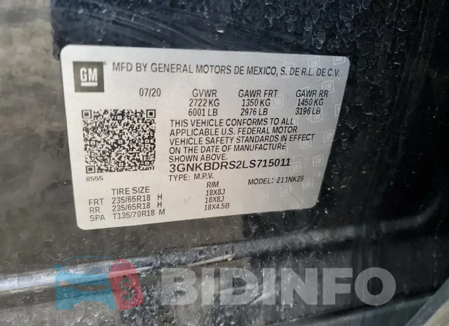 3GNKBDRS2LS715011 Photo# 14