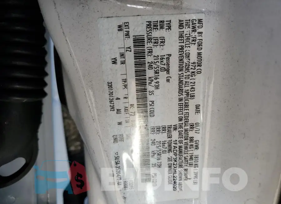 1FADP3K2XHL224020 Photo# 12