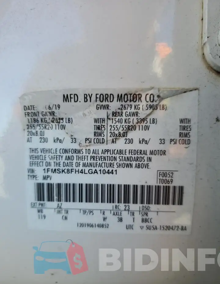 1FMSK8FH4LGA10441 Photo# 14