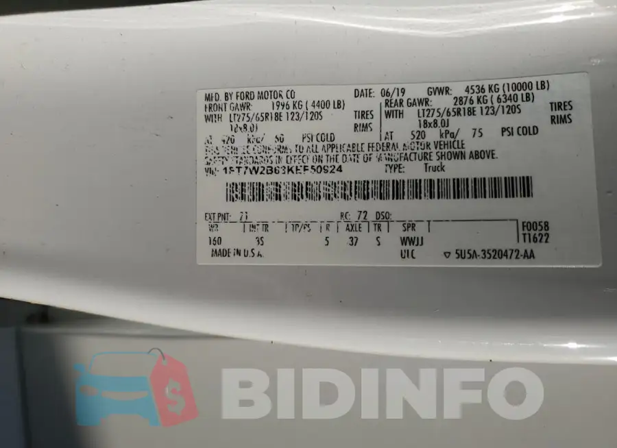 1FT7W2B63KEF50924 Photo# 12