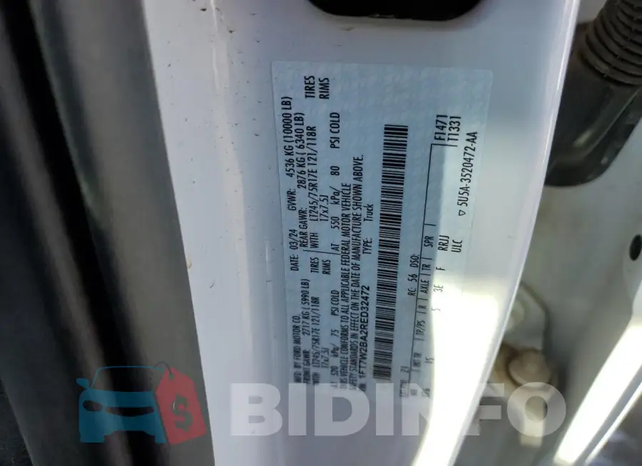 1FT7W2BA2RED32472 Photo# 12