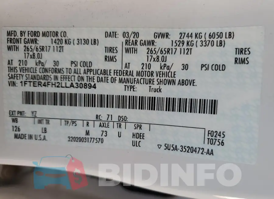 1FTER4FH2LLA30894 Photo# 12