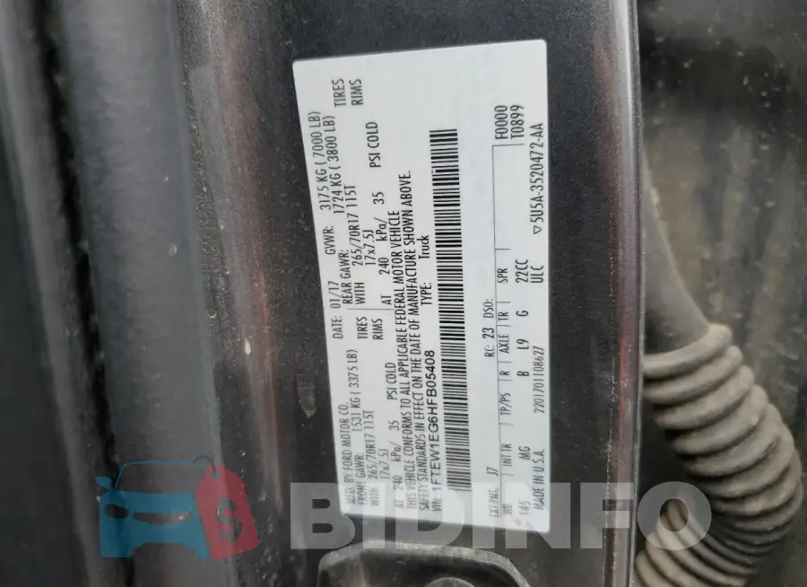 1FTEW1EG6HFB05408 Photo# 12