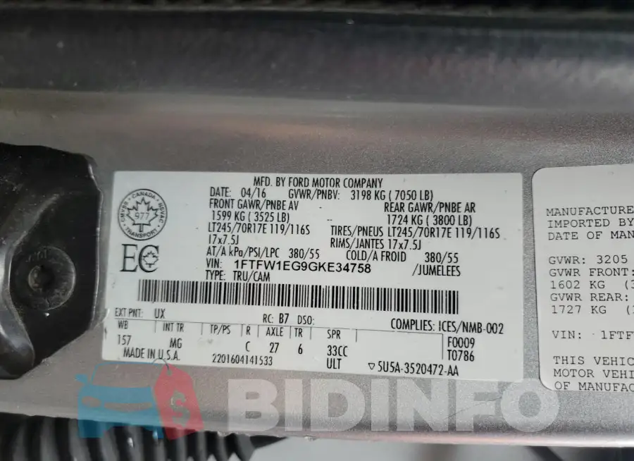 1FTFW1EG9GKE34758 Photo# 12