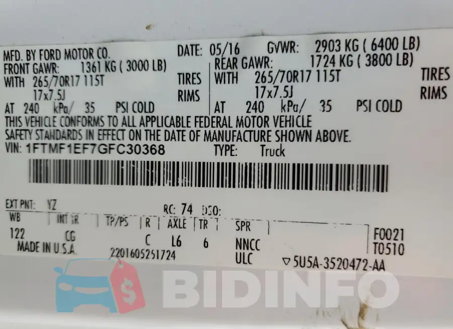 1FTMF1EF7GFC30368 Photo# 13