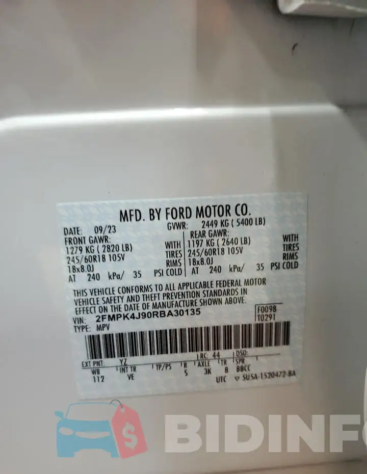 2FMPK4J90RBA30135 Photo# 13