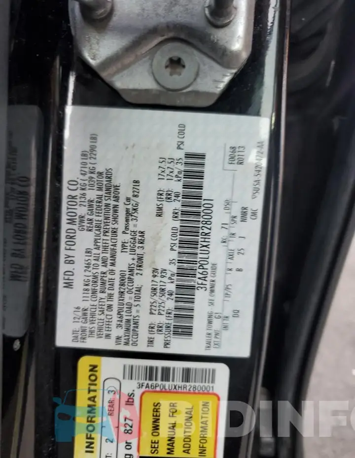 3FA6P0LUXHR280001 Photo# 12