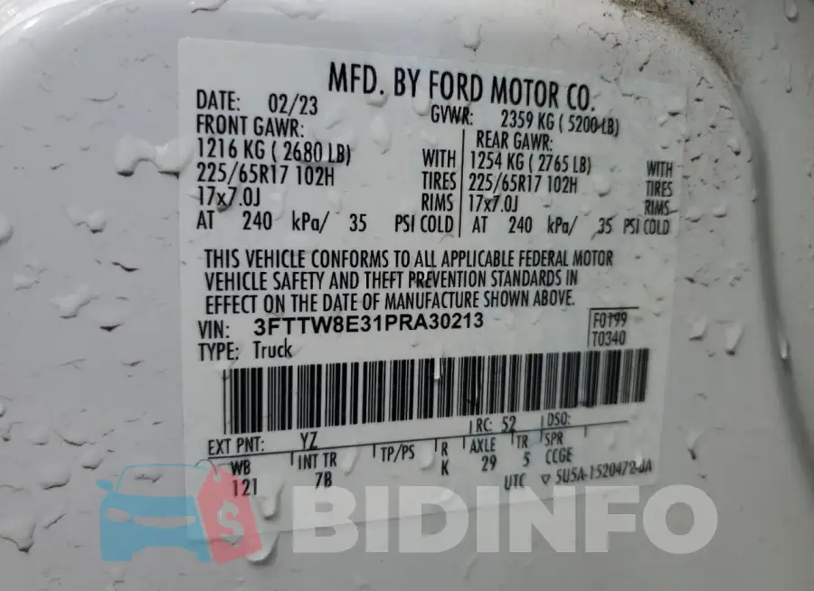 3FTTW8E31PRA30213 Photo# 12