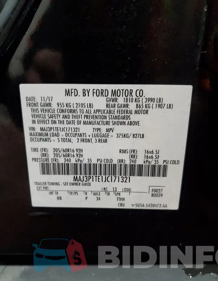 MAJ3P1TE1JC171321 Photo# 13