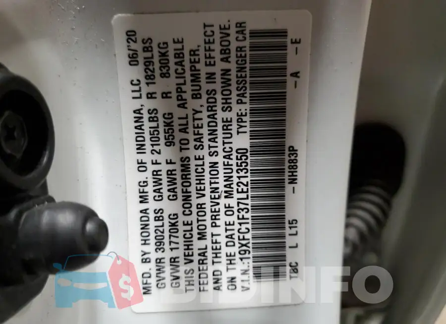 19XFC1F37LE213550 Photo# 13