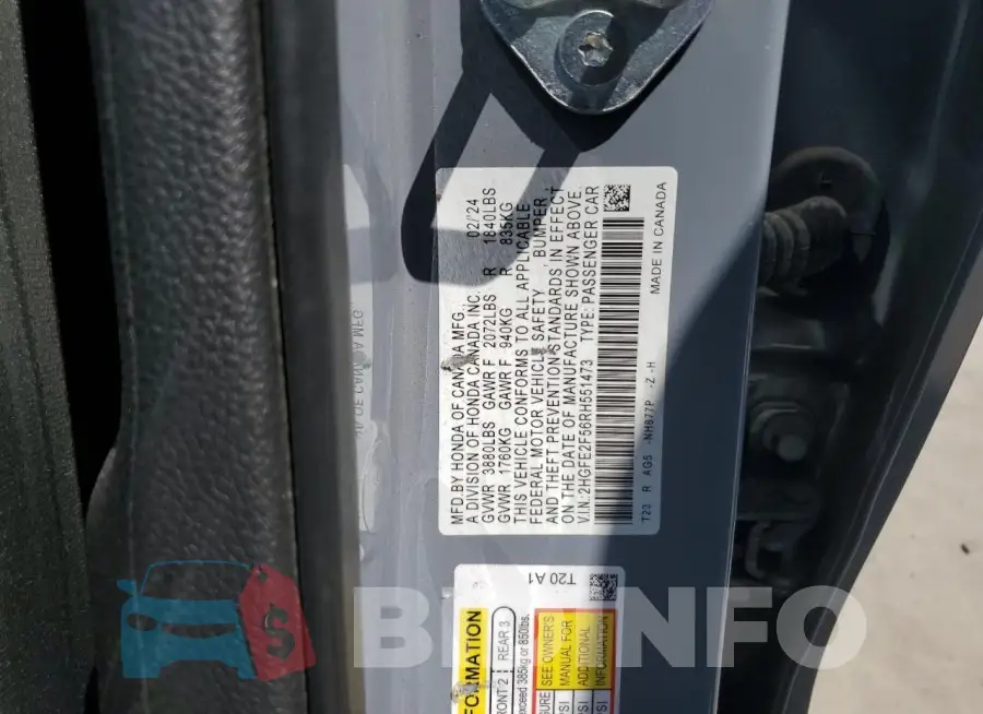 2HGFE2F56RH551473 Photo# 12