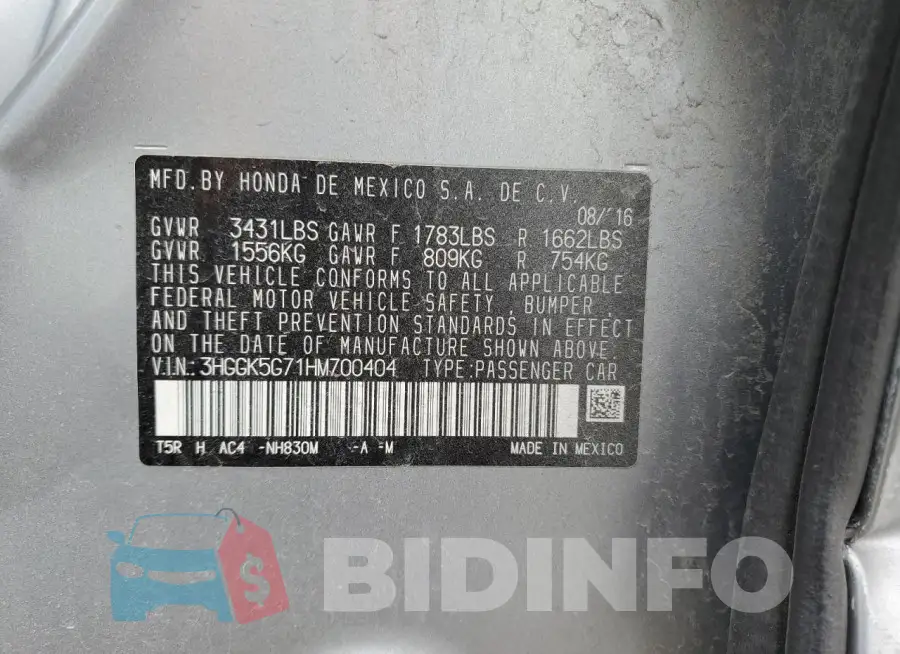 3HGGK5G71HM700404 Photo# 13