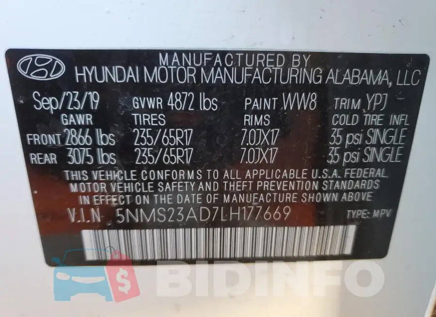 5NMS23AD7LH177669 Photo# 14