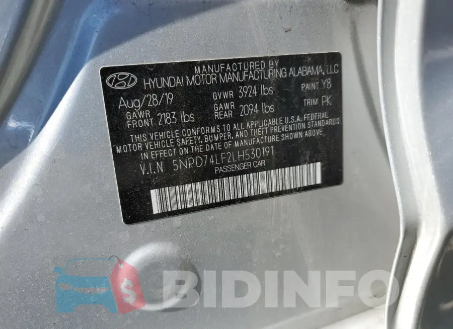 5NPD74LF2LH530191 Photo# 12