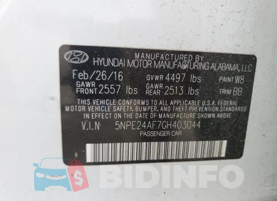 5NPE24AF7GH403044 Photo# 12