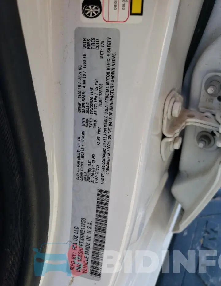 1C6SRFFTXRN211250 Photo# 12