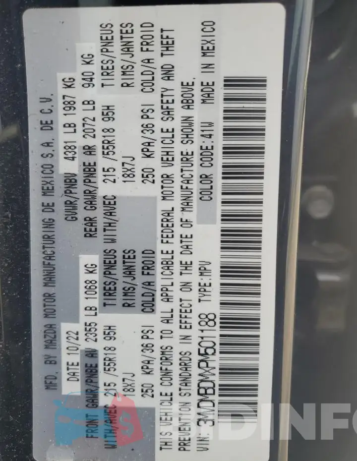 3MVDMBDMXPM501188 Photo# 12