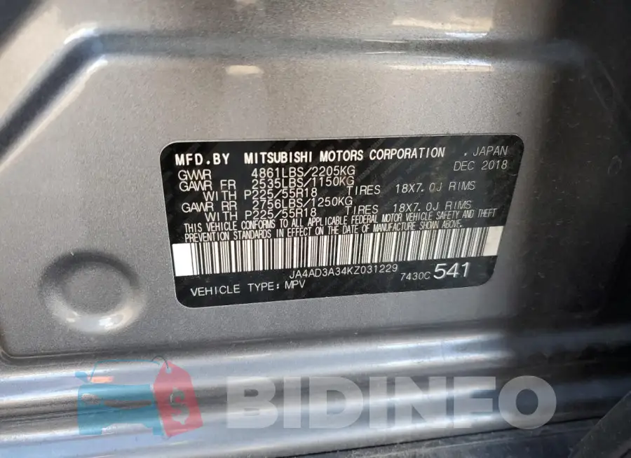 JA4AD3A34KZ031229 Photo# 13