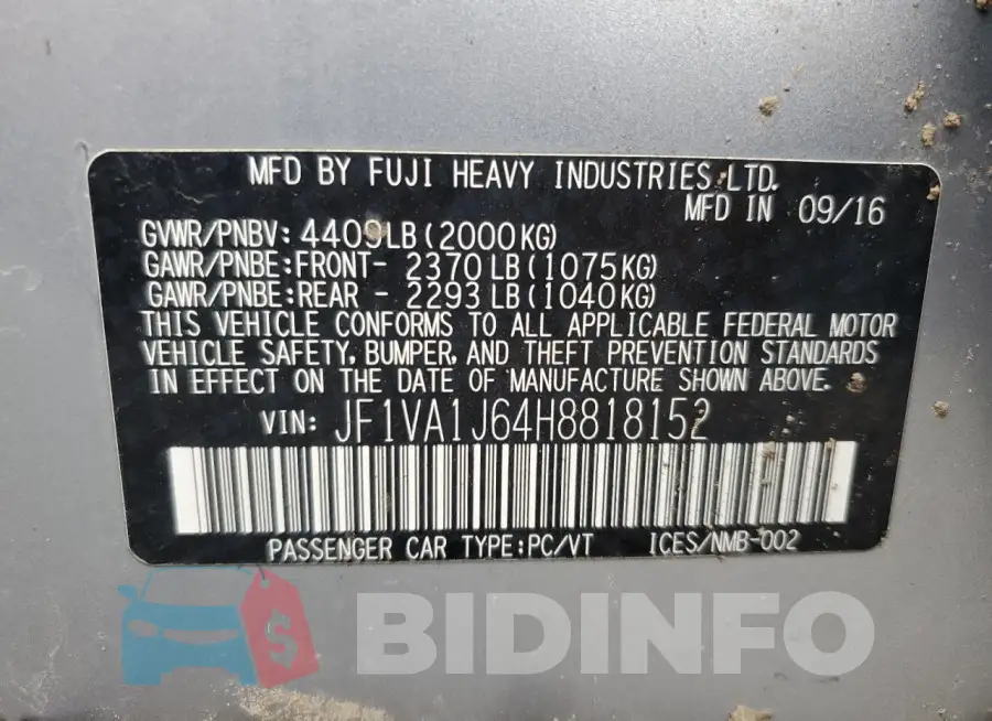 JF1VA1J64H8818152 Photo# 12