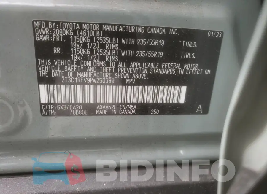2T3C1RFV9PW250389 Photo# 13