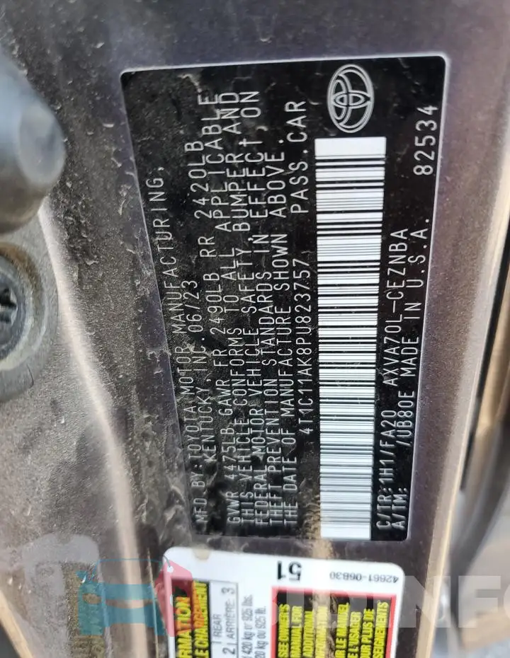 4T1C11AK8PU823757 Photo# 12
