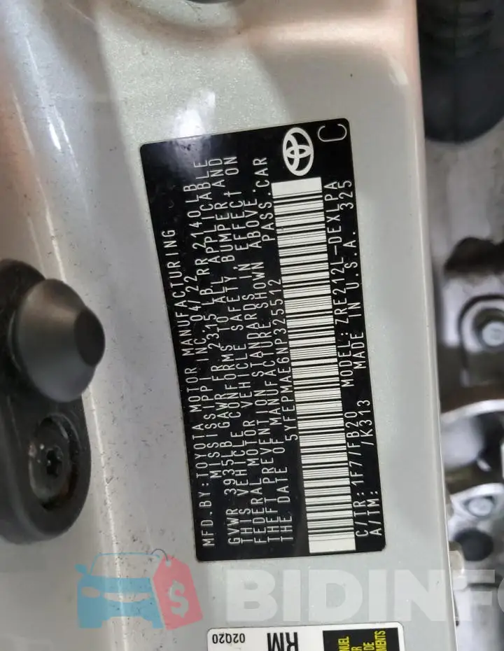 5YFEPMAE6NP325512 Photo# 12
