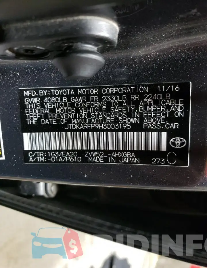 JTDKARFP9H3003195 Photo# 12