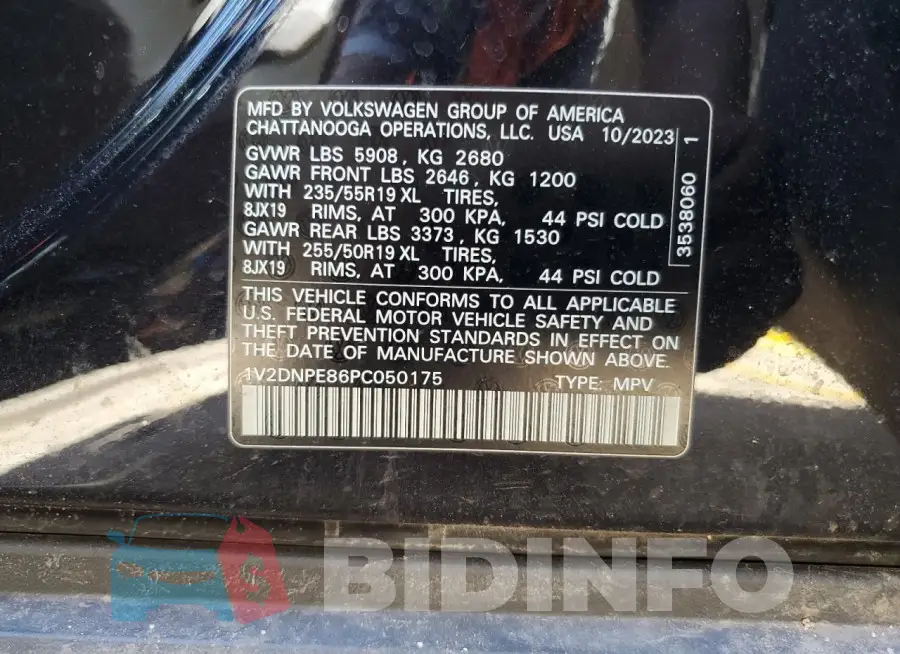 1V2DNPE86PC050175 Photo# 12