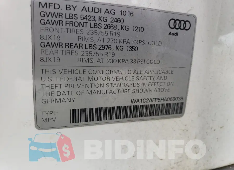 WA1C2AFP5HA069039 Photo# 13