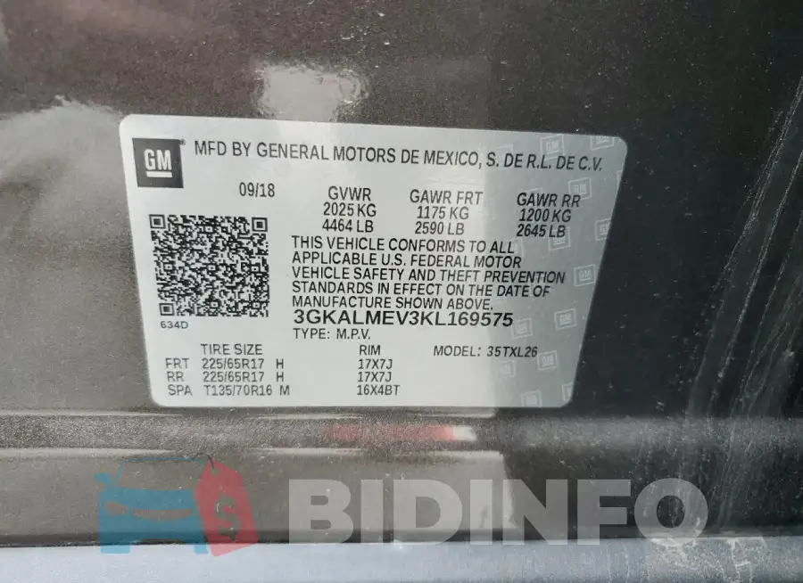 3GKALMEV3KL169575 Photo# 14