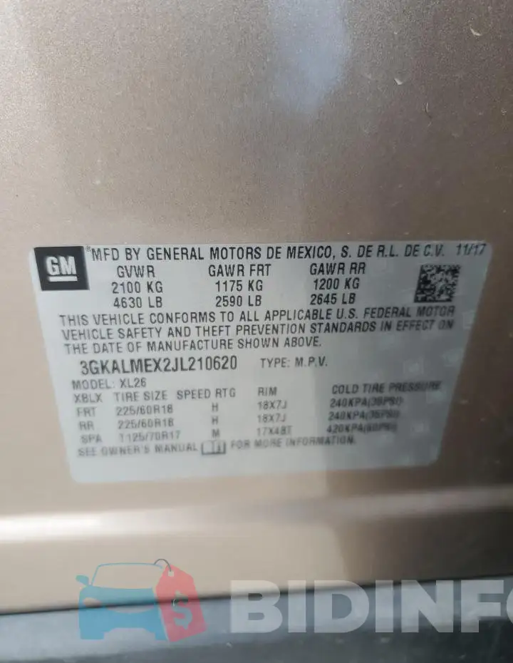 3GKALMEX2JL210620 Photo# 13