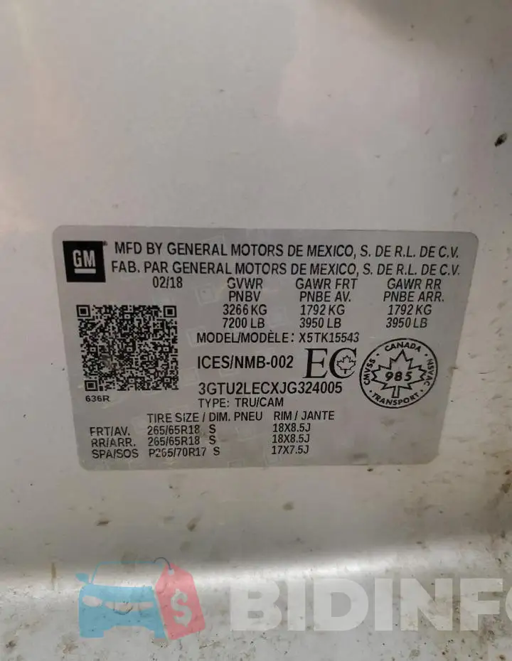 3GTU2LECXJG324005 Photo# 12