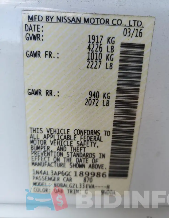 1N4AL3AP6GC189986 Photo# 12