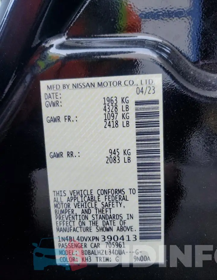 1N4BL4DVXPN390413 Photo# 13